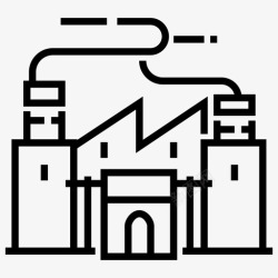 城乡景观工厂建筑工业图标高清图片
