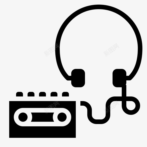 耳机盒式录音机磁带图标svg_新图网 https://ixintu.com 多媒体固态 盒式录音机 磁带 耳机