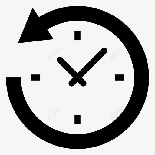 重复业务时钟图标svg_新图网 https://ixintu.com 2000个简单的实心图标 业务 日程表 时钟 时间 重复