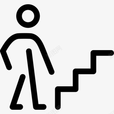 爬楼梯人的生命线性的图标图标