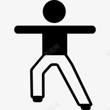 男孩伸展手臂和腿运动瑜伽图标图标