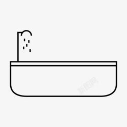 浴室淋浴器浴缸浴室淋浴器图标高清图片