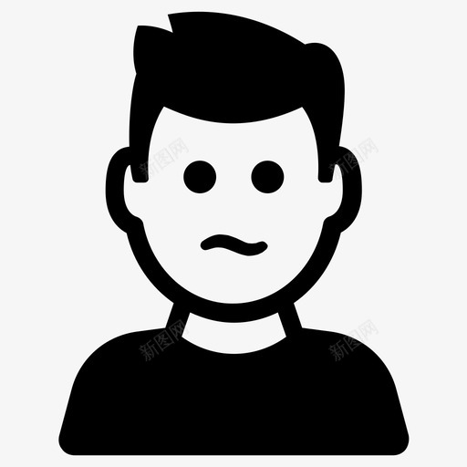 担心不安烦恼图标svg_新图网 https://ixintu.com 不安 担心 烦恼 表情表情微笑