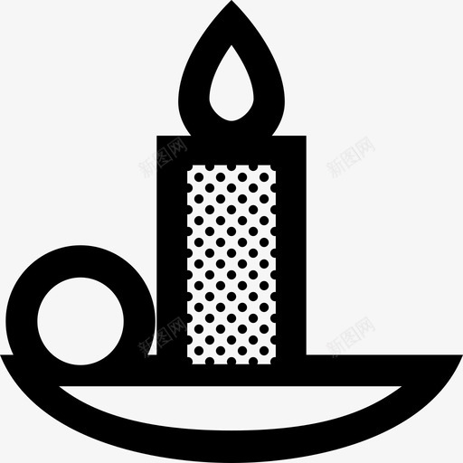 蜡烛火光图标svg_新图网 https://ixintu.com 光 夜 火 粗的轮廓点着 蜡 蜡烛