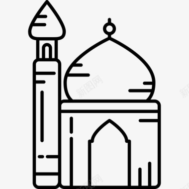 小型清真寺拉马丹穆巴拉克超薄图标图标