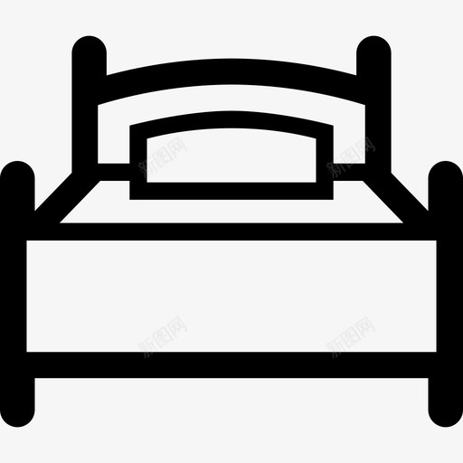 单人床卧室家具图标svg_新图网 https://ixintu.com 单人床 卧室 家具 线条粗体