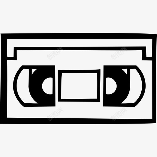 vhs磁带盒式磁带录音图标svg_新图网 https://ixintu.com vhs磁带 录像 录音 手绘v2 盒式磁带