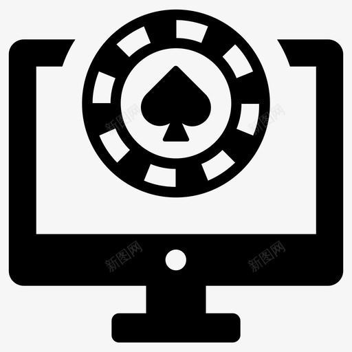 扑克赌场电脑图标svg_新图网 https://ixintu.com 在线扑克 扑克 扑克筹码 电脑 赌博 赌场