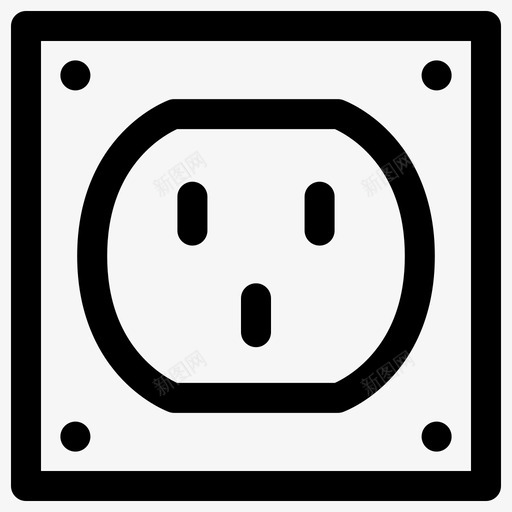 插座电能图标svg_新图网 https://ixintu.com 房 插座 电 能