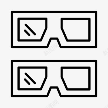 3d眼镜3d电影动画图标图标