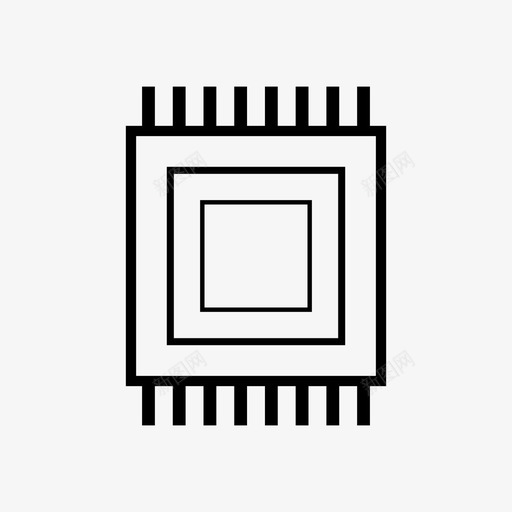 芯片计算机硬件图标svg_新图网 https://ixintu.com 技术 硬件 芯片 计算机 金属