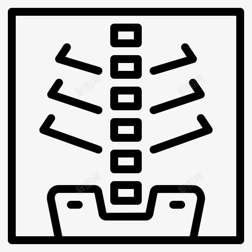 X光放射学胸腔图标svg_新图网 https://ixintu.com X光 医院轮廓 放射学 胸腔 胸骨
