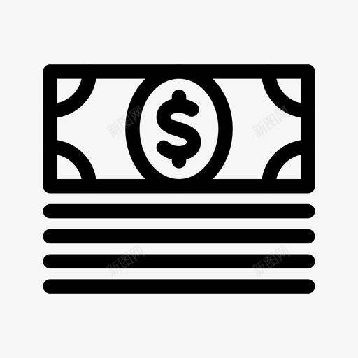钱钞票现金图标svg_新图网 https://ixintu.com 现金 美元 美元钞票 钞票 钱 银行和金融