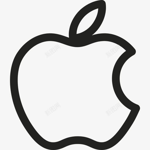 苹果大Logo图形版图标svg_新图网 https://ixintu.com 图形版 苹果大Logo