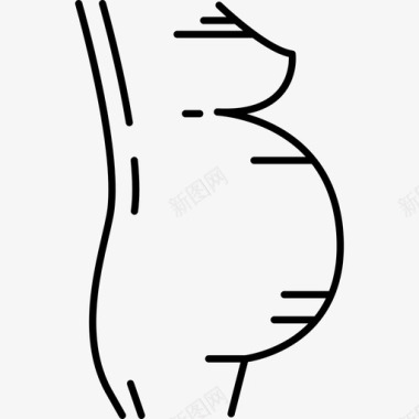 孕妇人体部分黑色图标图标