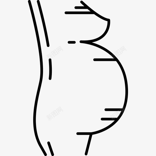孕妇人体部分黑色图标svg_新图网 https://ixintu.com 人体部分 孕妇 黑色