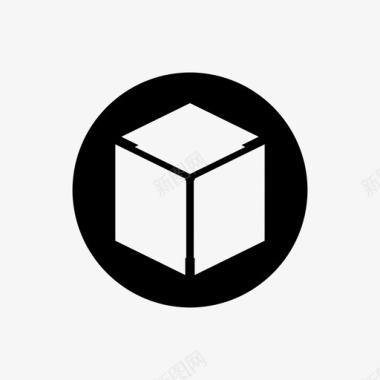 立方体3d盒子科学图标图标