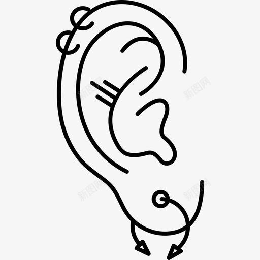 穿孔人体艺术耳朵时尚图标svg_新图网 https://ixintu.com 时尚 珠宝 穿孔 穿孔人体艺术 耳朵