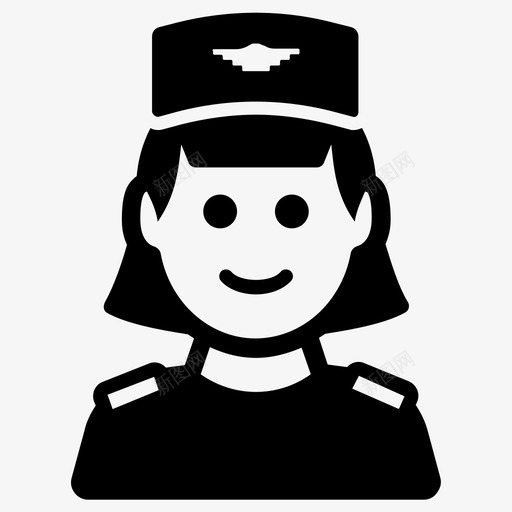 空姐航空乘务员图标svg_新图网 https://ixintu.com 乘务员 空姐 航空 表情笑脸