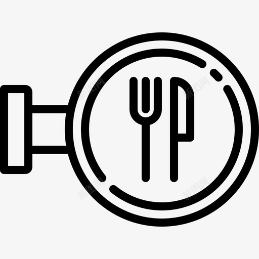 餐厅招牌城市场所线性图标svg_新图网 https://ixintu.com 城市场所 线性 餐厅招牌