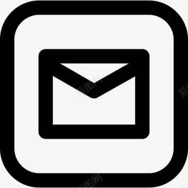 电子邮件按钮文本版线性图标图标