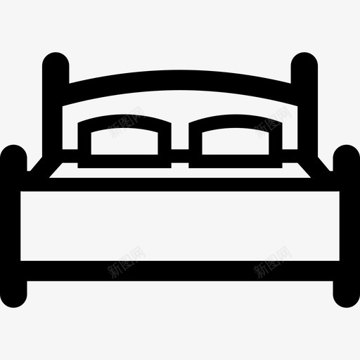 床卧室双人床图标svg_新图网 https://ixintu.com 卧室 双人床 家具 床 线条粗体