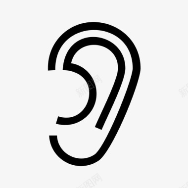 耳朵身体听图标图标