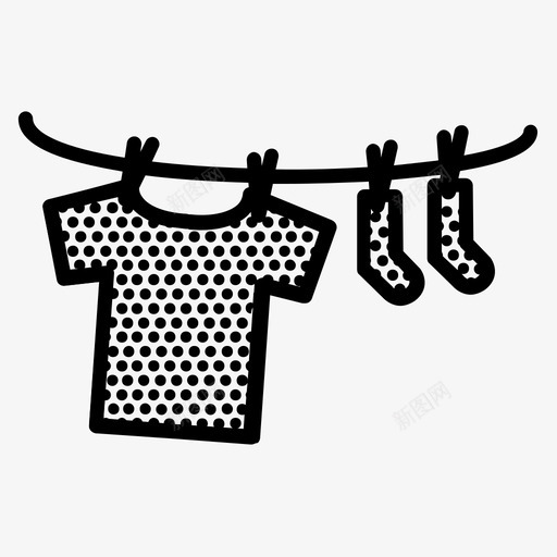 洗衣晾衣绳可爱图标svg_新图网 https://ixintu.com 可爱 圆点 晾衣绳 洗衣