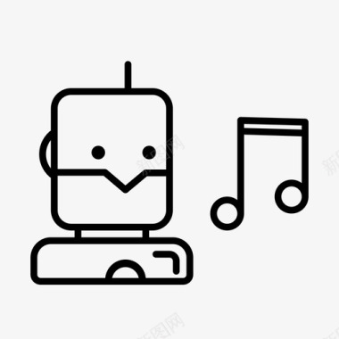 音乐机器人人工智能声音图标图标