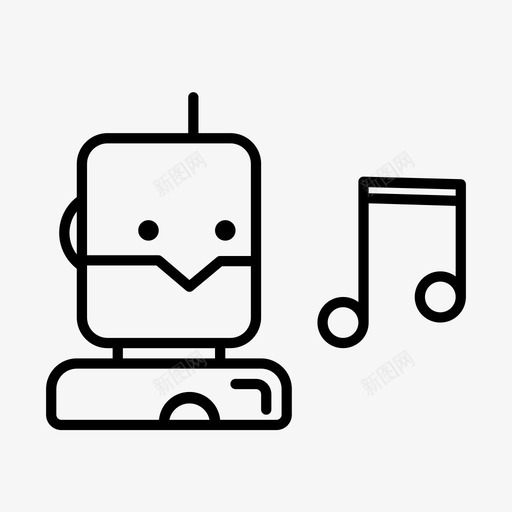 音乐机器人人工智能声音图标svg_新图网 https://ixintu.com 人工智能 人工智能机器人 声音 音乐机器人