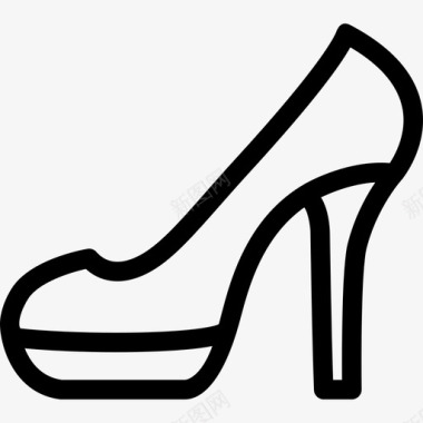 高跟鞋漂亮直线图标图标