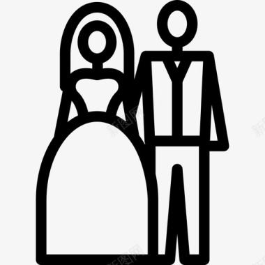 新婚夫妇人们我们的婚礼图标图标