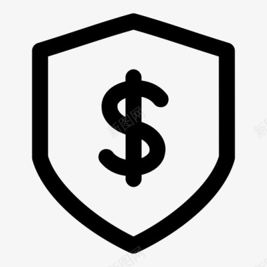 美元安全盾牌图标图标