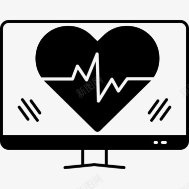 电子健康电脑医疗保健图标图标