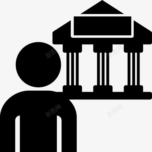 人与银行银行建筑图标svg_新图网 https://ixintu.com 人与人的互动 人与银行 大学 建筑 银行