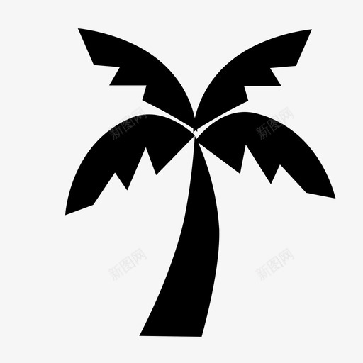 椰树椰子树海滩图标svg_新图网 https://ixintu.com 夏季 棕榈树 椰子树 椰树 海洋和海滩雕文 海滩 热带