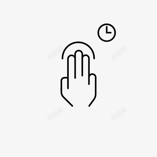 三指长按手势手图标svg_新图网 https://ixintu.com 三指长按 手 手势 触摸 触摸手势图标