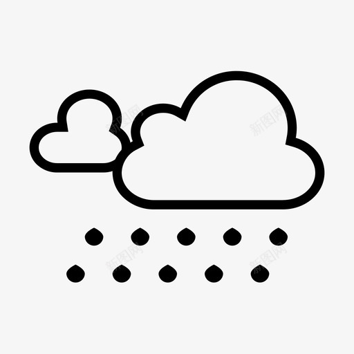 雨云预报图标svg_新图网 https://ixintu.com 云 天气 春天 雨 预报
