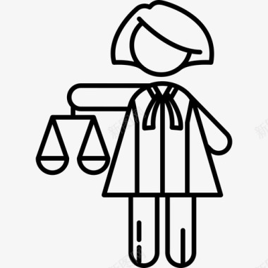 女律师女的超薄的图标图标