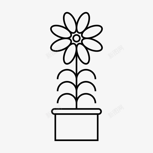 花盆花卉兴趣图标svg_新图网 https://ixintu.com 兴趣 学校 植物 花卉设计 花盆