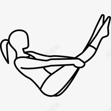 女性柔身运动瑜伽和普拉提图标图标