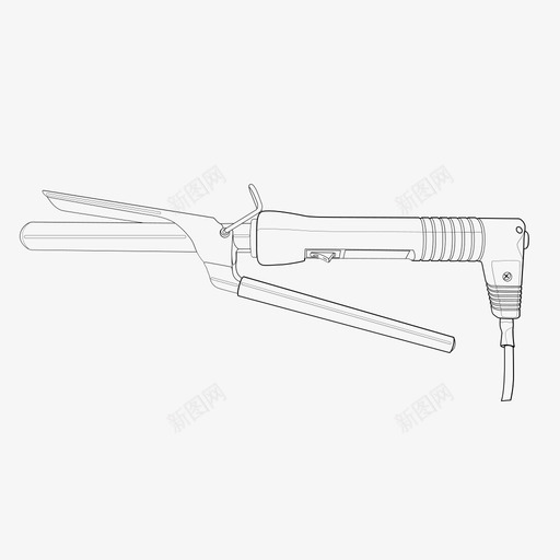 卷发器美容理发图标svg_新图网 https://ixintu.com 加热 化妆品 卷发器 理发 美发 美容