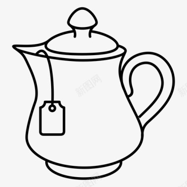 茶壶冲泡茶保健功效图标图标