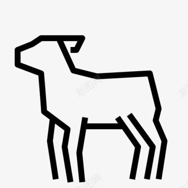 羔羊动物复活节图标图标