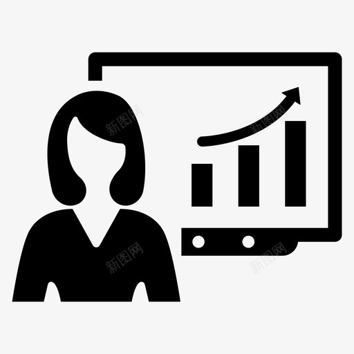 业务报告分析演示图标svg_新图网 https://ixintu.com 业务报告 企业管理 分析 女性 报告 演示 统计