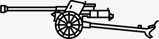 反坦克炮战争车轮图标图标