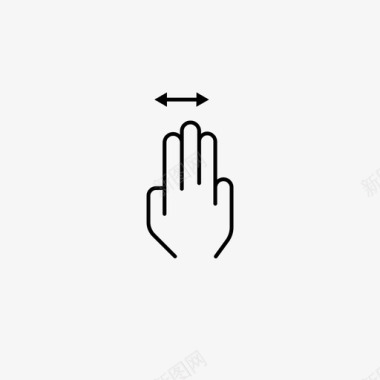 三指左右手势手图标图标
