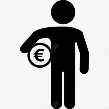 欧元收益业务货币图标图标