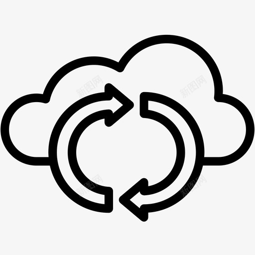 云数据预测网络图标svg_新图网 https://ixintu.com 云数据 刷新 存储 数据处理 网络 预测
