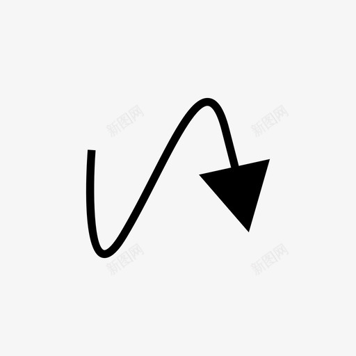 箭头折弯曲线图标svg_新图网 https://ixintu.com 导航 折弯 方向 曲线 箭头 箭头粗体